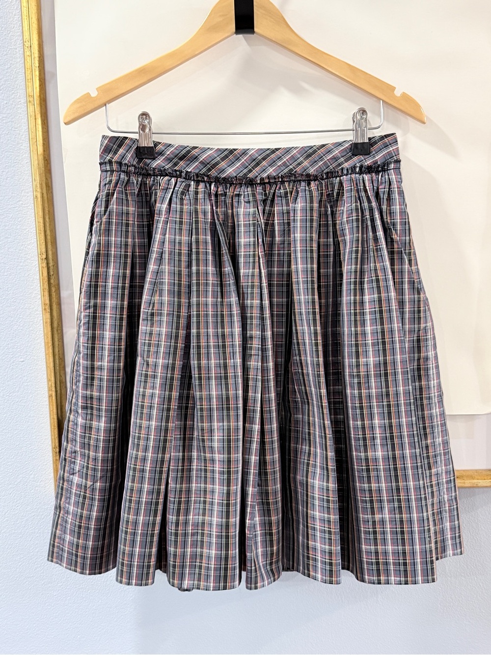 J. Crew Silk Taffeta Plaid Skirt Size 6